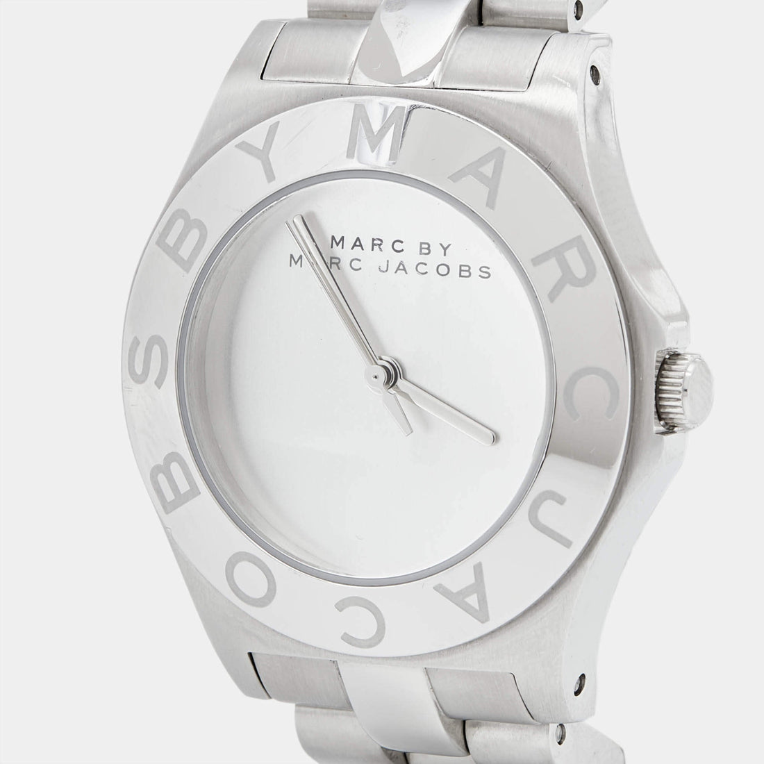 Marc Jacobs Blade Chronograph Silver Dial Silver Steel Strap Watch for Women - MBM3125