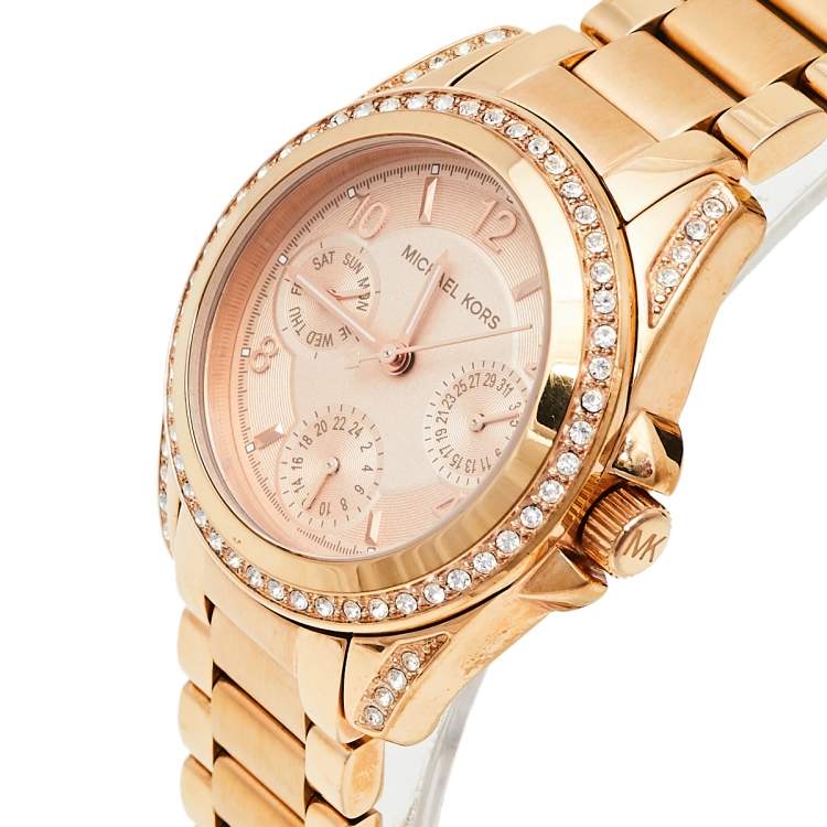 Michael Kors Blair Rose Gold Dial Rose Gold Steel Strap Watch for Women - MK5613