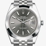 Rolex Datejust 41 Oyster Grey Dial Silver Oystersteel Bracelet Watch for Men - M126300-0008
