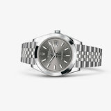 Rolex Datejust 41 Oyster Grey Dial Silver Oystersteel Bracelet Watch for Men - M126300-0008
