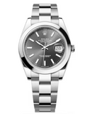 Rolex Datejust 41 Oyster Grey Dial Oystersteel Strap Watch for Men - M126300-0007
