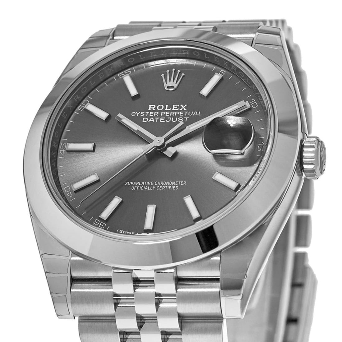 Rolex Datejust 41 Oyster Grey Dial Silver Oystersteel Bracelet Watch for Men - M126300-0008