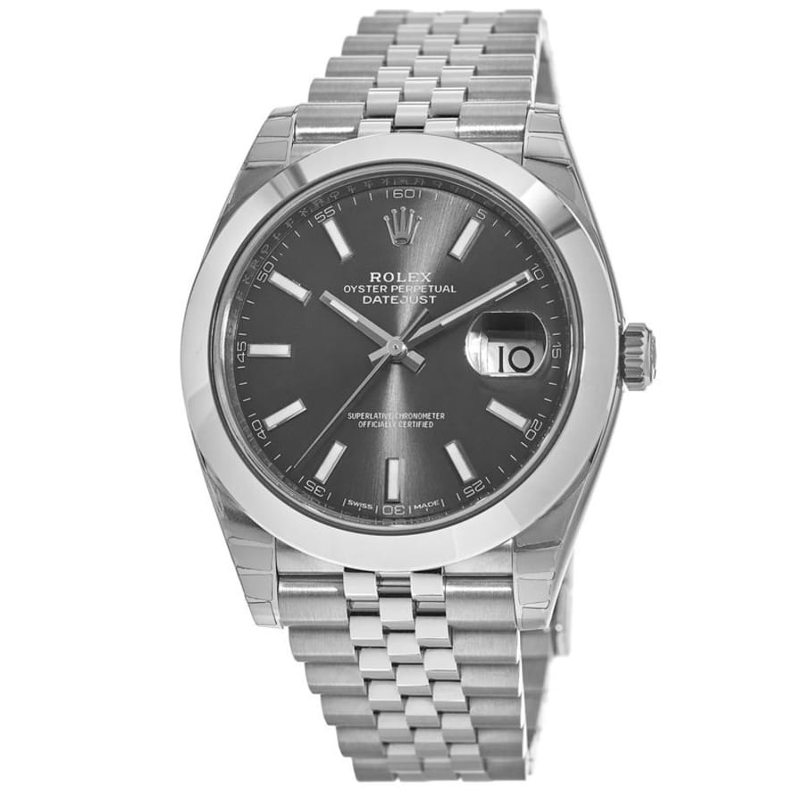 Rolex Datejust 41 Oyster Grey Dial Silver Oystersteel Bracelet Watch for Men - M126300-0008