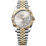 Rolex Datejust 41 Silver Dial Two Tone Oystersteel & Yellow Gold Jubilee Bracelet Watch for Men - M126333-0002