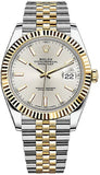 Rolex Datejust 41 Silver Dial Two Tone Oystersteel & Yellow Gold Jubilee Bracelet Watch for Men - M126333-0002