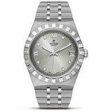 Tudor Royal Day Date Diamonds Automatic Silver Dial Silver Steel Strap Watch for Men - M28600-0002