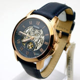 Fossil Grant Mechanical Blue Dial Blue Leather Strap Watch for Men - ME3054