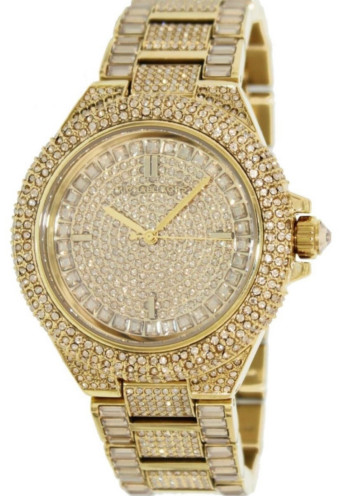 Michael Kors Camille Diamonds Gold Dial Gold Steel Strap Watch for Women - MK5720