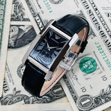 Emporio Armani Classic Black Dial Black Leather Strap Watch For Women - AR0144