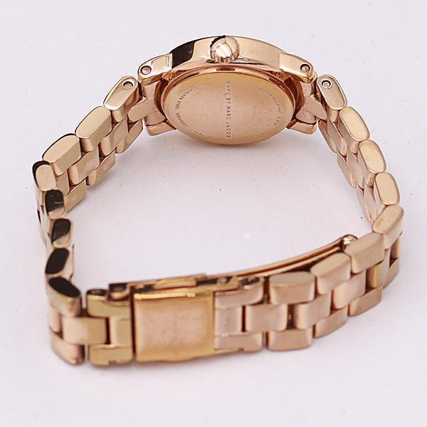 Marc Jacobs Amy White Dial Rose Gold Steel Strap Watch for Women - MBM3227