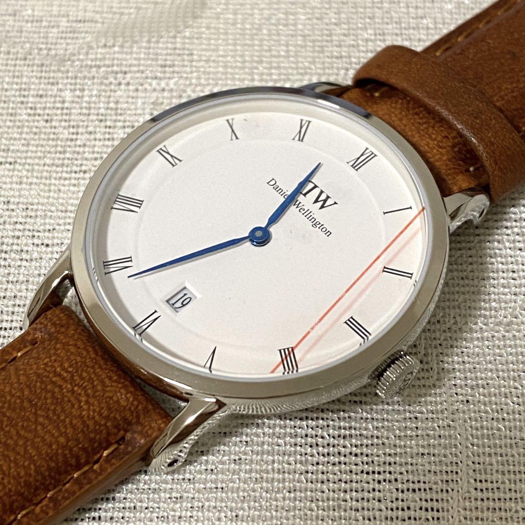 Daniel Wellington Dapper Durham Analog White Dial Brown Leather Strap Watch For Women - DW00100114