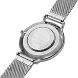 Daniel Wellington Petite Sterling Black Dial Silver Mesh Bracelet Watch For Women - DW00100304