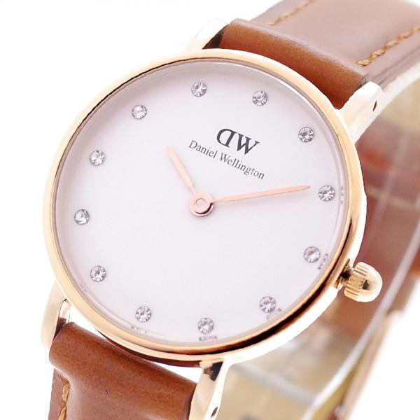 Daniel Wellington Classy St Mawes White Dial Brown Leather Strap Watch For Women - DW00100059