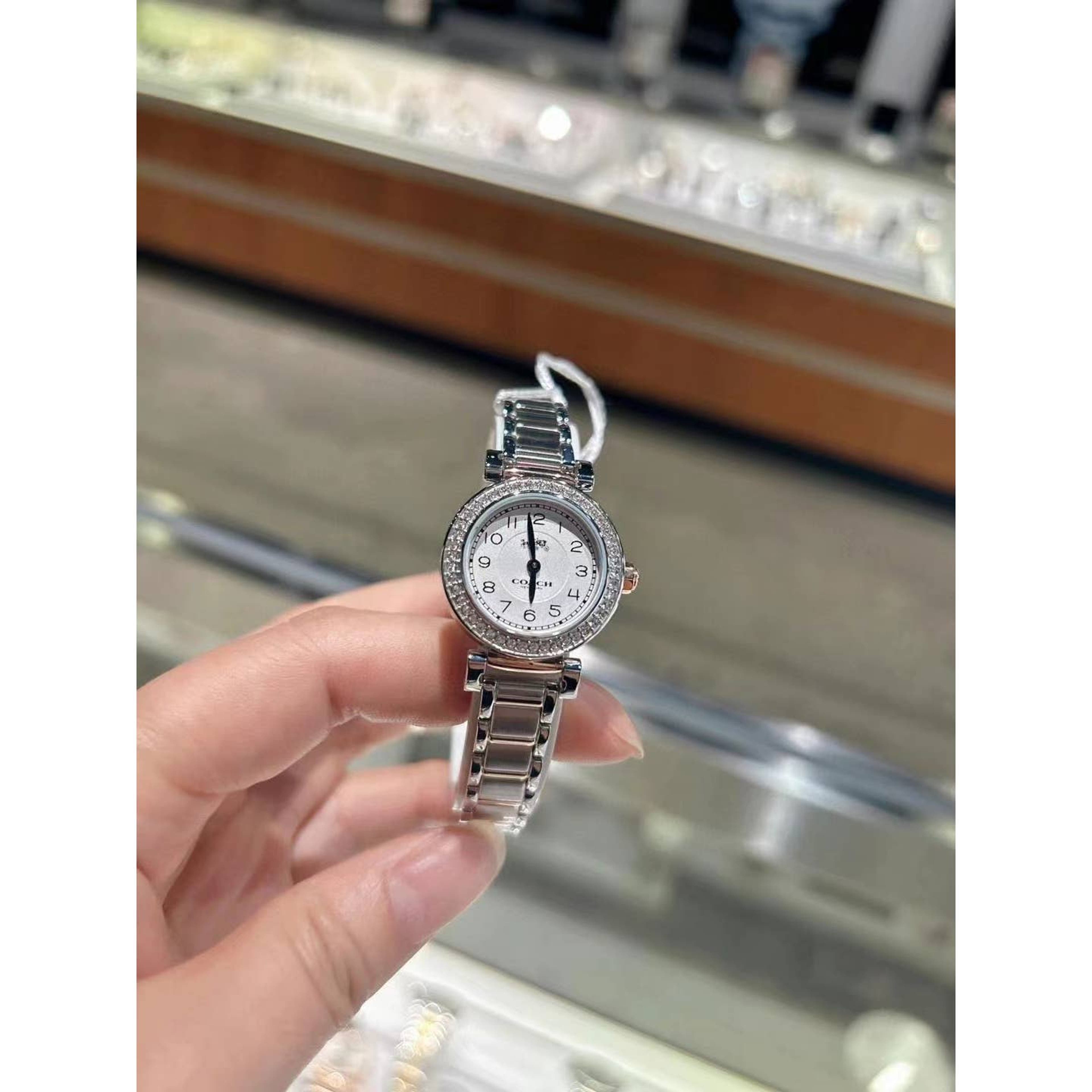 Coach Madison Crystals Silver Dial Two Tone Steel Strap Watch for Women - 14502404