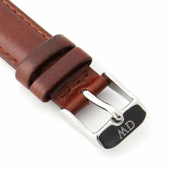 Daniel Wellington Classic Petite St Mawes Black Dial Brown Leather Strap Watch For Women - DW00100181