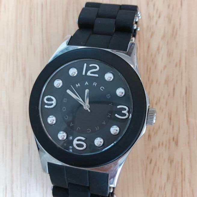 Marc Jacobs Pelly Black Dial Black Silicone Strap Watch for Women - MBM2544