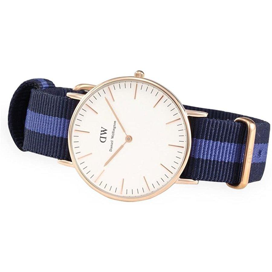 Daniel Wellington Classic Swansea White Dial Two Tone Nylon Strap Watch For Women - 0504DW