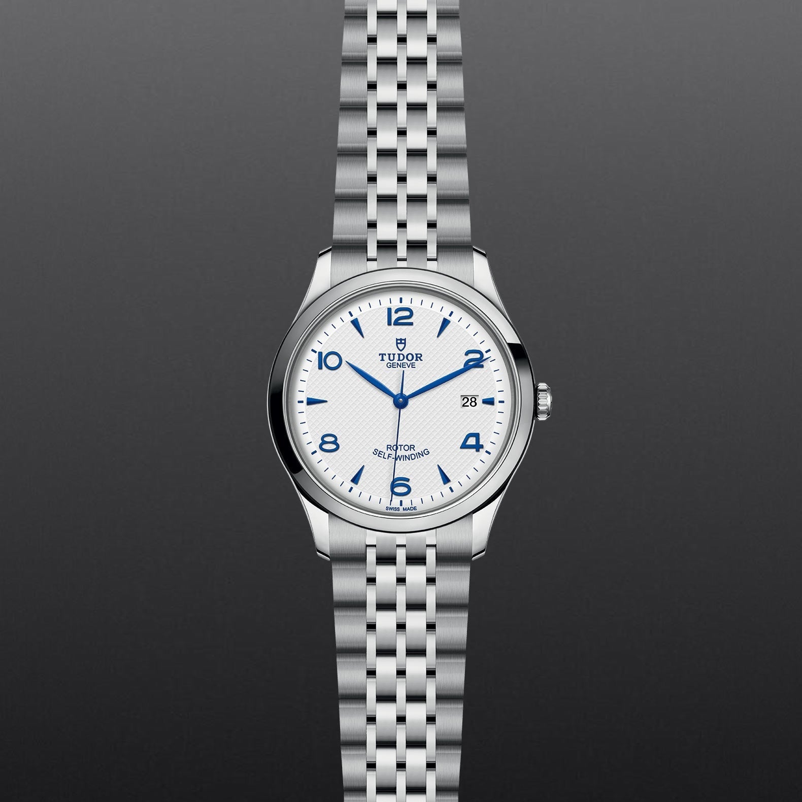 Tudor 1926 Automatic White Dial Silver Steel Strap Watch for Men - M91650-0005