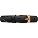 Daniel Wellington Quadro White Dial Black Leather Strap Watch For Women - DW00100434