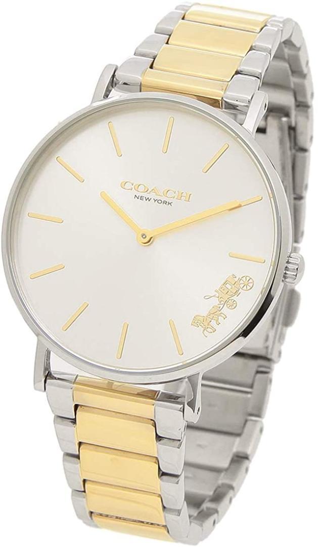 Coach Perry Silver Dial Two Tone Steel Strap Watch for Women - 14503347