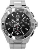 Tag Heuer Aquaracer Chronograph Black Dial Silver Steel Strap Watch for Men - CAY1110.BA0927