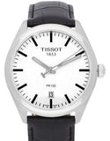 Tissot T Classic PR 100 White Dial Black Leather Strap Watch for Men - T101.410.16.031.00