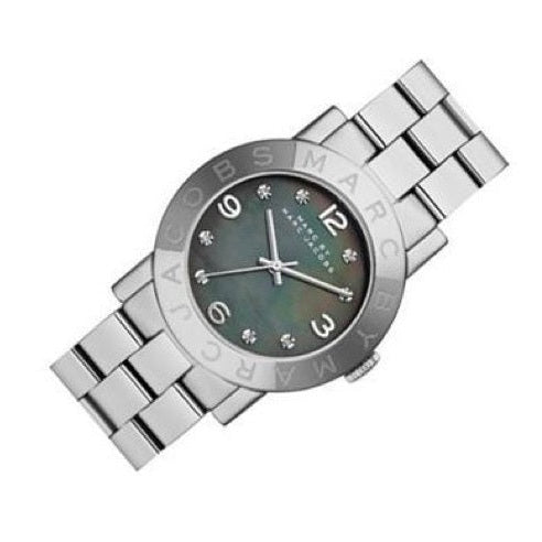 Marc Jacobs Amy Analog Mother of Pearl Grey Dial Silver Steel Strap Watch for Women - MBM8608