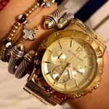 Michael Kors Dylan Gold Dial Gold Steel Strap Watch for Women - MK5313