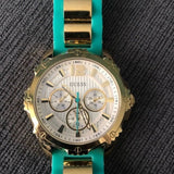 Guess Intrepid 2 Silver Dial Two Tone Rubber Strap Watch For Women - W0325L4