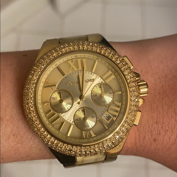 Michael Kors Camille Gold Dial Gold Steel Strap Watch for Women - MK5902