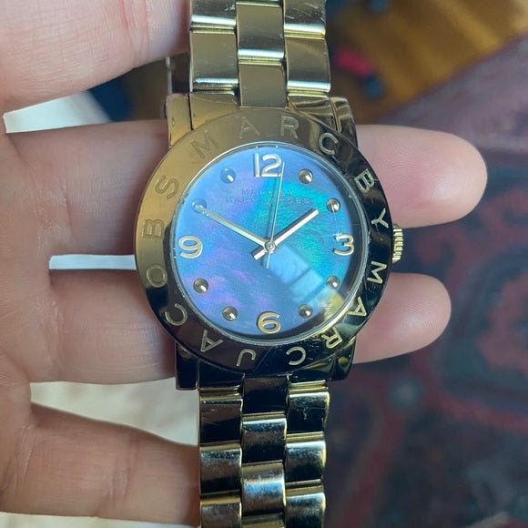 Marc Jacobs Amy Blue Dial Silver Steel Strap Watch for Women - MBM3272