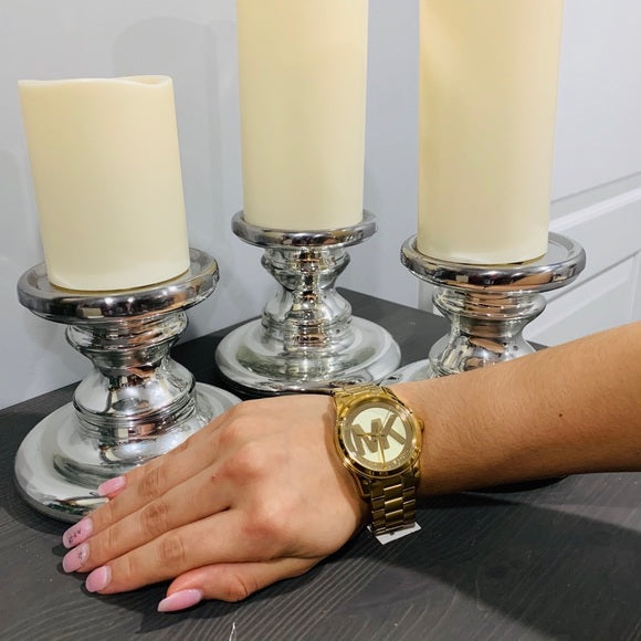 Michael Kors Runway Gold Dial Gold Steel Strap Watch for Women - MK5786