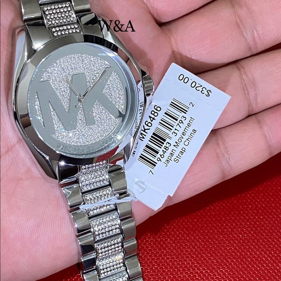 Michael Kors Bradshaw Silver Dial Silver Stainless Steel Strap Watch for Women - MK6486