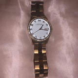 Marc Jacobs Henry Diamonds White Dial Rose Gold Steel Strap Watch for Women - MBM3079