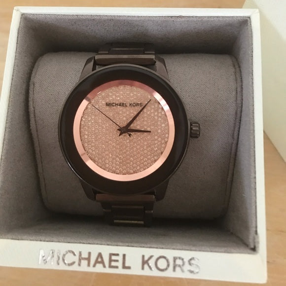 Michael Kors Kinley Brown Dial Brown Steel Strap Watch for Women - MK6245
