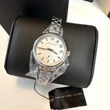 Marc Jacobs Sally White Dial Silver Steel Strap Watch for Women - MBM8642