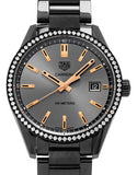 Tag Heuer Carrera Quartz Diamonds Black Dial Black Steel Strap Watch for Women - WAR1115.BA0602