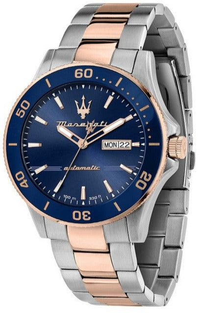 Maserati Competizione Automatic Blue Dial Two Tone Steel Strap Watch For Men - R8823100001