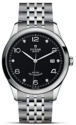 Tudor 1926 Automatic Diamonds Black Dial Silver Steel Strap Watch for Men - M91650-0004
