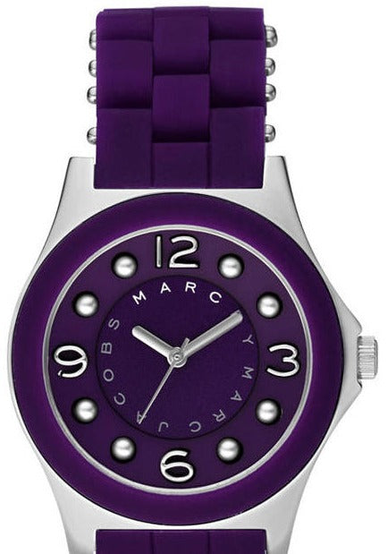 Marc Jacobs Pelly Purple Dial Purple Silicone Strap Watch for Women - MBM2538