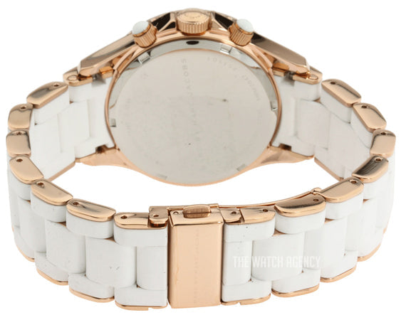 Marc Jacobs Rock Chronograph White Dial White Silicone Strap Watch for Women - MBM2547