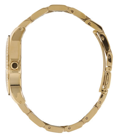 Marc Jacobs Henry Diamonds White Dial Gold Steel Strap Watch for Women - MBM3045