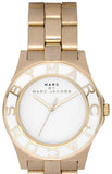 Marc Jacobs Blade White Dial Gold Steel Strap Watch for Women - MBM3050