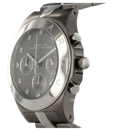 Marc Jacobs Blade Chronograph Black Dial Two Tone Steel Strap Watch for Women - MBM3179