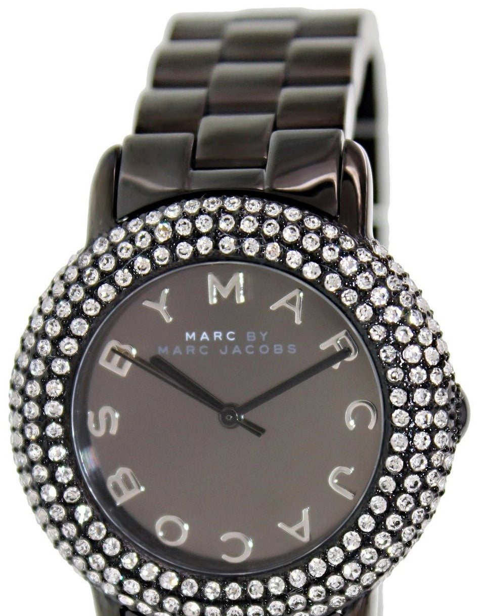 Marc Jacobs Marci Black Dial Black Steel Dial Strap Watch for Women - MBM3193