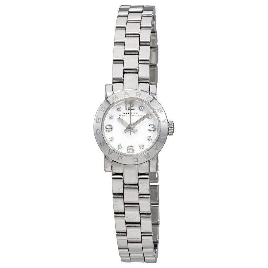 Marc Jacobs Amy Dinky White Dial Silver Steel Strap Watch for Women - MBM3225