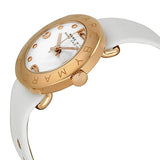Marc Jacobs Amy White Dial White Leather Strap Watch for Women - MBM1180