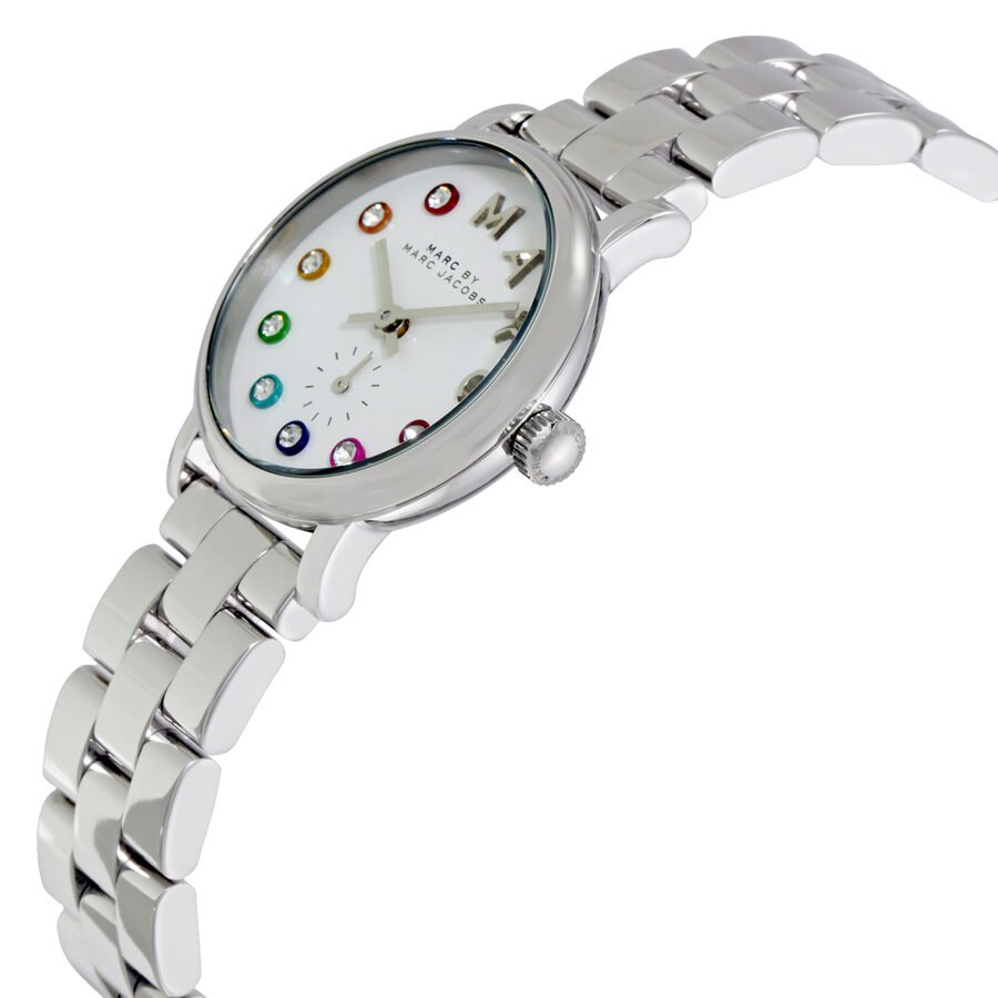 Marc Jacobs Baker Dexter White Dial Silver Steel Strap Watch for Women - MBM3423