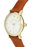 Marc Jacobs Baker White Dial Brown Leather Strap Watch for Women - MBM1317