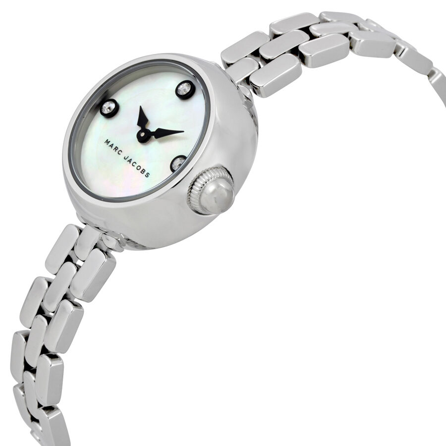 Marc Jacobs Courtney Mother of Pearl White Dial Silver Steel Strap Watch for Women - MJ3459